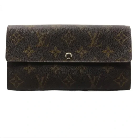 Authentic Louis Vuitton Monogram Sarah Wallet Brown Canvas Long Snap - Picture 2 of 11
